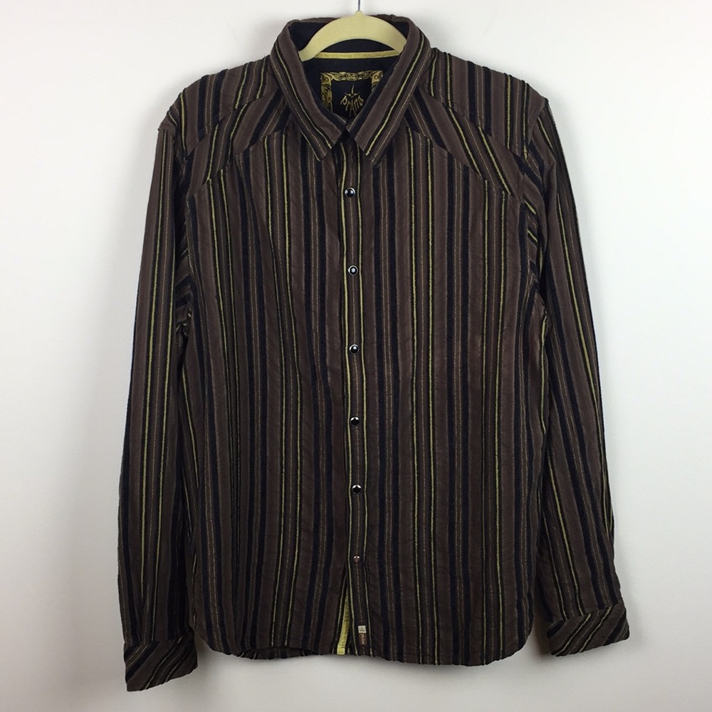 PrAna - Snap Down Casual Striped Long Sleeve Shirt